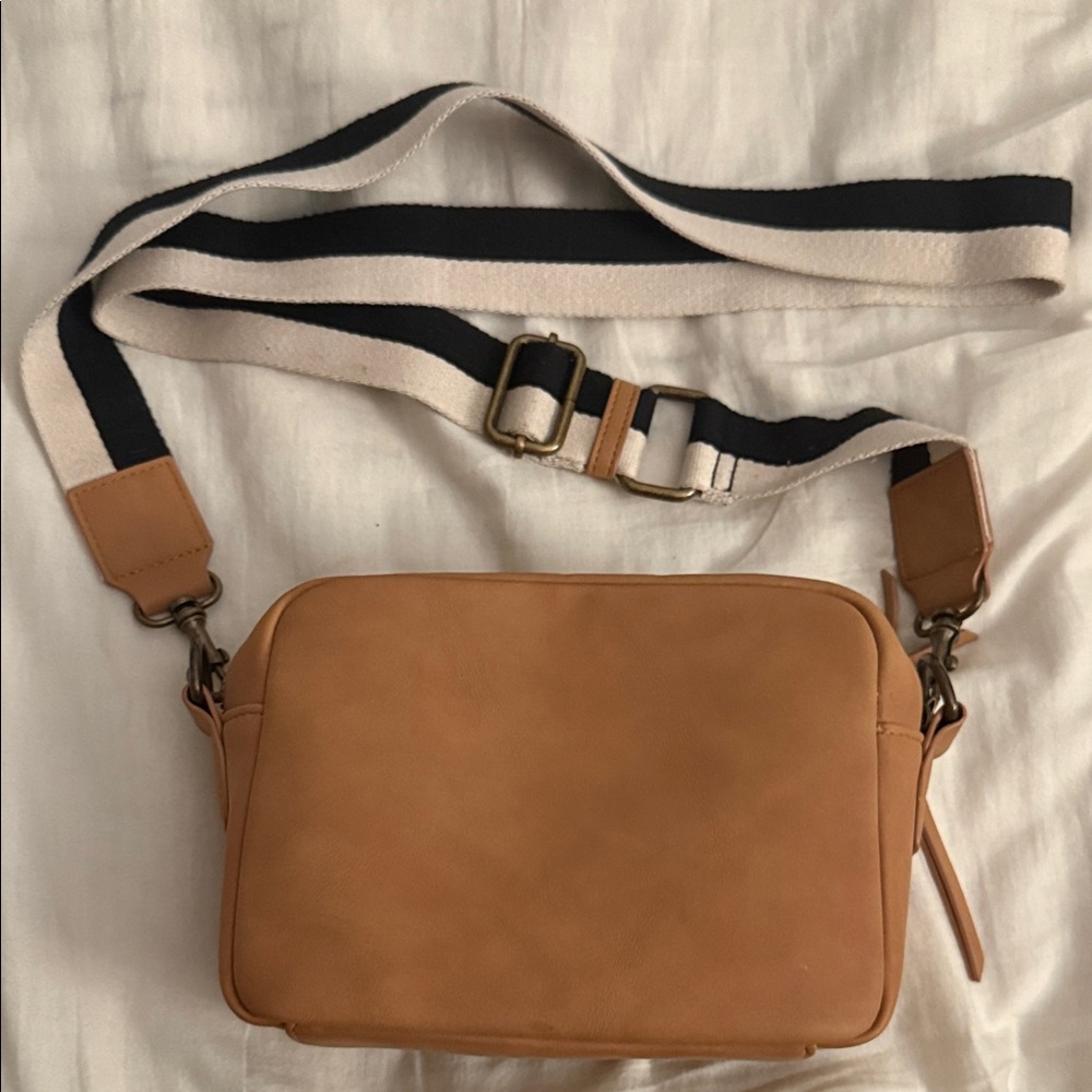 Target Universal Thread Tan Crossbody Bag with Striped Strap